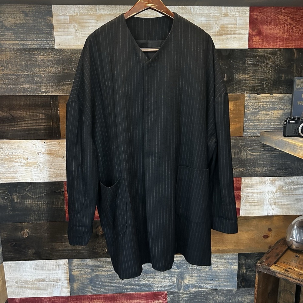 Yohji Yamamoto Homme Noir Coat Snap Pinstripe AW2020 Jacket Wool